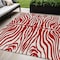 Homeroots 5' X 8' Red And Ivory Animal Print Washable Indoor Outdoor Area Rug 600649 - alternate 1