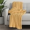 Homeroots 50" X 60" Yellow Cotton Cable Knitted Throw Throw Blanket 518765 - alternate 2