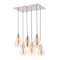 Jonathan Y Sydney 18.88" 6-Light Bohemian Farmhouse Iron/Glass Cluster LED Pendant, Nickel/Champagne JYL1121A - alternate 6