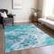 Homeroots 9' X 12' Teal Blue And Ivory Abstract Washable Indoor Outdoor Area Rug 618326 - alternate 4