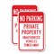 Signmission No Parking Private Property Unauthorized Vehicles, 18'' X 24'' 2 Signs, Heavy Gauge Aluminum, 2PK A-1824-2PACK-25011 - alternate 1