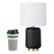 Homeroots 15" Black and Gold Ceramic Cylinder Table Lamp With White Drum Shade 546123 - alternate 9