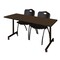 Regency Kobe Mobile T-Base Training Table W/ 2 M Stack Chairs, 72 in W, 24 in L, Neo Walnut MKTRCC7224NW47BK - alternate 1