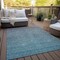 Homeroots 9' X 12' Teal Blue Gray And Charcoal Ombre Washable Indoor Outdoor Area Rug 588580 - alternate 5