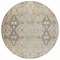 Homeroots 8' Linen Black And Brown Round Floral Washable Indoor Outdoor Area Rug 606244 - alternate 4