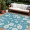 Homeroots 9' X 12' Turquoise Ivory And Gray Floral Washable Indoor Outdoor Area Rug 599932 - alternate 1