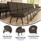 Flash Furniture 21"W Church Chair in Brown Fabric w/ Book Rack, 4PK 4-FD-CH0221-4-GV-S0819-BAS-GG - alternate 4