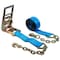 Mytee Products 2PK 3inx30ft Ratchet Strap w/Chain Anchor 5000 Lbs WLL for Flatbed Trailer - Blue, 2PK RS330C-Bx2 - alternate 5