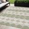 Homeroots 5' X 8' Artichoke Green Ivory And Beige Geometric Washable Indoor Outdoor Area Rug 597861 - alternate 1