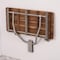 Homeroots 28" Brown Premium Wall Mount Teak Shower Bench 402210 - alternate 4