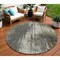 Homeroots 8' Taupe Beige And Olive Green Round Abstract Washable Indoor Outdoor Area Rug 587328 - alternate 1