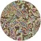 Homeroots 8' Chocolate And Artichoke Green Round Paisley Washable Indoor Outdoor Area Rug 588602 - alternate 4