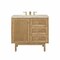 James Martin Vanities Laurent 36" Single Vanity, Light Natural Oak, w/ 3 CM Tajnar Eclos Top 545-V36-LNO-3TJR - alternate 1