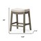 Homeroots 26" Gray and Cool Gray Fabric and Solid Wood Backless Counter Height Bar Chair 632500 - alternate 3