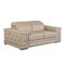 Homeroots 71in Beige And Silver Genuine Leather Love Seat 329719 - alternate 2