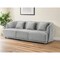 Homeroots 85" Gray Geometric Sofa And Toss Pillows With Brown Legs 480914 - alternate 2