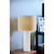 Homeroots 24" White Ceramic Cylinder Table Lamp With Beige Drum Shade 524626 - alternate 4