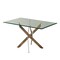 Homeroots 51" Clear And Silver Glass And Metal Trestle Base Dining Table 602334 - alternate 1