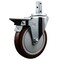 Service Caster 5'' Maroon Polyurethane Wheel Swivel 7/8'' Square Stem Caster with Brake SCC-SQ20S514-PPUB-MRN-PLB-78 - alternate 1
