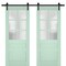 Sartodoors Sturdy Double Barn Door Solid Core Modern Interior VEREGIO7339DB-OLI-36 x 80 (2* 18x80)-Black Rail - alternate 1