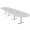 Skutchi Designs 16ft Conference Table With Power Unit | 16 Person Modular Racetrack Meeting Table | Harmony Series HAR-RAC-48X192-T-K458-ESIL - alternate 1