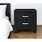 Homeroots 22" Black Solid and Manufactured Wood Two Drawer Nightstand 564656 - alternate 9