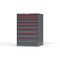 Strong Hold 8 drawer cabinet - (2x 2ft, 2x 3ft, 1x 4ft, 2x 5ft, 1x 6ft) - Red accents - Keyed Alike S3044-PPAAS-0802DS - alternate 3