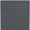 Homeroots 33" Gray Solid Wood Five Drawer Dresser 524130 - alternate 5