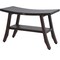 Homeroots 28" Dark Brown Teak Rectangular Shower Bench With Shelf 376690 - alternate 6
