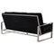 Leisuremod Jefferson Contemporary Velvet Sofa with Silver Frame, Black JAS77BL - alternate 6