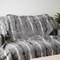 Homeroots 50" X 70" Gray and White Faux Fur Striped Plush Throw Blanket 354556 - alternate 4