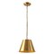 Jonathan Y Harper 12" 1-Light Industrial Farmhouse Adjustable Tapered Cone Empire Metal LED Pendant, Brass Gold JYL7586B - alternate 1