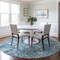Homeroots 8' Teal Blue And Ivory Round Abstract Washable Indoor Outdoor Area Rug 612769 - alternate 4