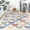 Jonathan Y Dila Modern Hearts Geometric Machine-Washable Ivory/Blue/Orange 8 ft. x 10 ft. Area Rug KDW101A-8 - alternate 1