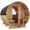 Saunaspa 4-6 Person Outdoor White Cedar Barrel Wet Sauna with 6kW TOULE Rock Heater, Front Porch SS-OTBL003 - alternate 3