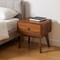 Homeroots Modern Mid Century Walnut Nightstand with Single Drawer 473016 - alternate 3