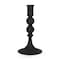 Homeroots 8" Black Glass Tabletop Taper Candlestick 608415 - alternate 4