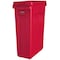Rubbermaid Commercial Slim Jim 23 gal Rectangular Slim-Profile Plastic Can, Red, None, Plastic, 11 in 1956189 - alternate 1