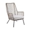 Homeroots 26" Gray Metal Outdoor Arm Chair with Gray Cushion 490231 - alternate 1