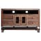 Homeroots 62" Brown Solid Wood Cabinet Enclosed Storage Distressed TV Stand 528715 - alternate 1