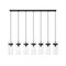 Z-Lite Fontaine 7 Light Linear Chandelier, Matte Black, 56.75 In W 7002P5-7L-MB - alternate 3
