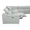 Homeroots Light Gray Italian Leather Power Reclining U Shaped Five Piece Corner Sectional With Console 532760 - alternate 6