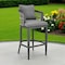 Homeroots 40" Gray Metal Outdoor Bar Height chair with Footrest 571175 - alternate 1