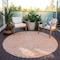 Homeroots 8' Salmon And Ivory Round Abstract Washable Indoor Outdoor Area Rug 599756 - alternate 4