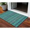 Homeroots 3' X 5' Teal Blue And Navy Blue Quatrefoil Washable Indoor Outdoor Area Rug 583252 - alternate 1