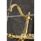 Kingston Brass Two-Handle Wall Mount Bridge Kitchen Faucet, Brushed Brass KS1267WLL - alternate 5