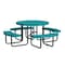 Leisure Craft Round Picnic Table, In Ground Mount, Teal, 46 in T46ROIG-TEAL - alternate 1