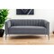 Homeroots 76" Dark Gray Sofa With Silver Legs 480907 - alternate 4