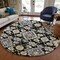 Homeroots 8' Black Gray And Brown Round Oriental Washable Indoor Outdoor Area Rug 597664 - alternate 3