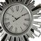 Homeroots 19" Silver And Clear Mirrored Glass And Heavy Duty Plastic Silent Analog Sunburst Wall Clock 626353 - alternate 3